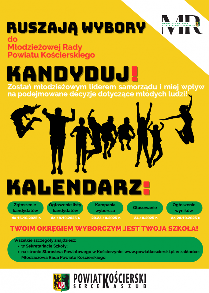 Rozpoczynamy wybory do Młodzieżowej Rady Powiatu Kościerskiego III kadencji!